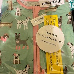 Little sleepies zippy in sold out puppy love print